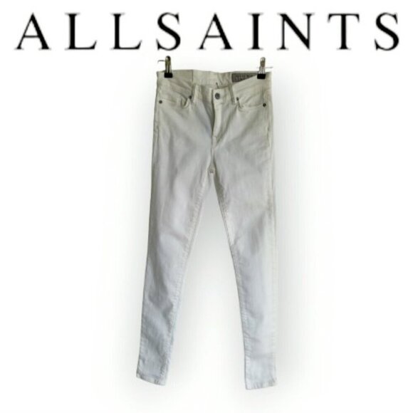 All Saints Y2K Cream Low-Slung Grace Jeans Size 26 NWT - Picture 1 of 12